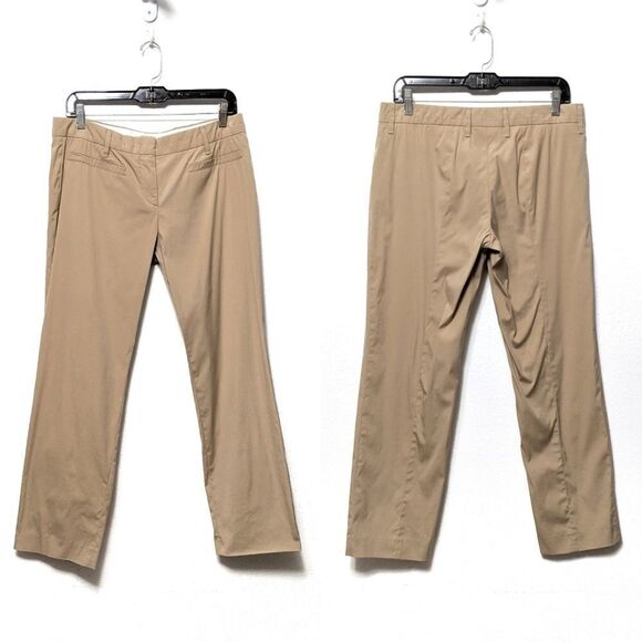 PRADA Cotton Blend Straight Leg Khaki Pants 8 - Picture 1 of 10